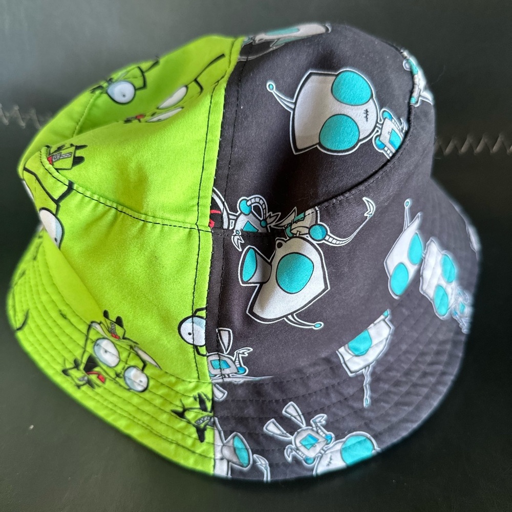 Invader Zim Bucket Hat Green Black One Size Gir Split Dog Disguise Sun
Cap